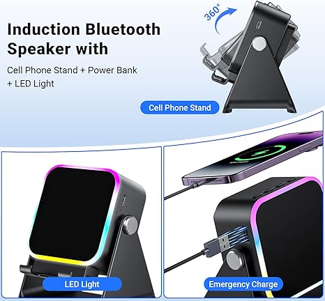 Wireless Induction Speaker with Adjustable Phone Stand