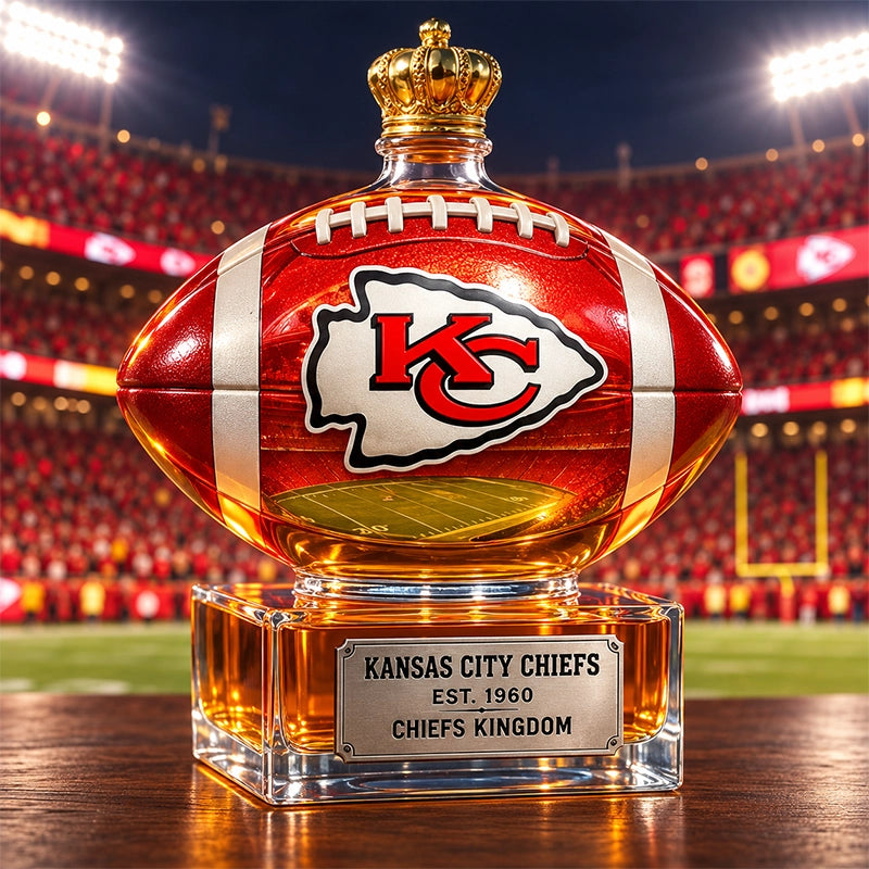 Football-Shaped Whiskey Bottle Display