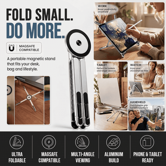 Foldable Laptop Stand & Magnetic Phone Holder
