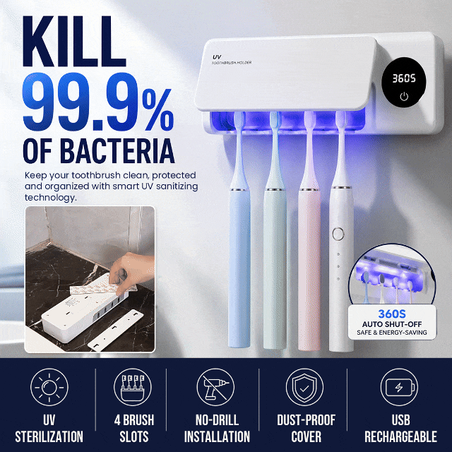 Wall-Mounted UV Toothbrush Sanitizer