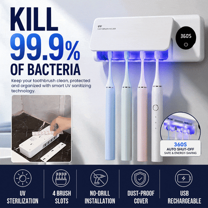 Wall-Mounted UV Toothbrush Sanitizer