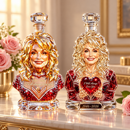Dolly Parton Tribute Glass Decanter for Country Music Collectors