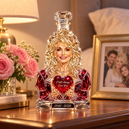 Dolly Parton Tribute Glass Decanter for Country Music Collectors
