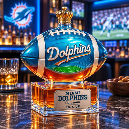Football-Shaped Whiskey Bottle Display