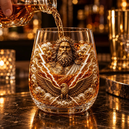 Mythology-Inspired Whiskey Glass for Collector Displays