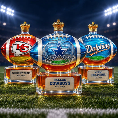 Football-Shaped Whiskey Bottle Display
