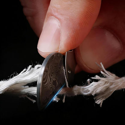 Damascus Steel & Titanium Micro Knife-2Pcs