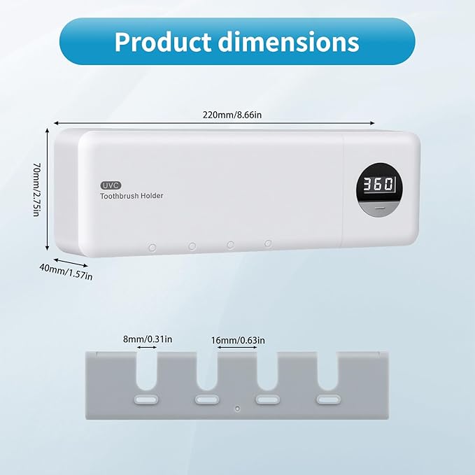 Wall-Mounted UV Toothbrush Sanitizer