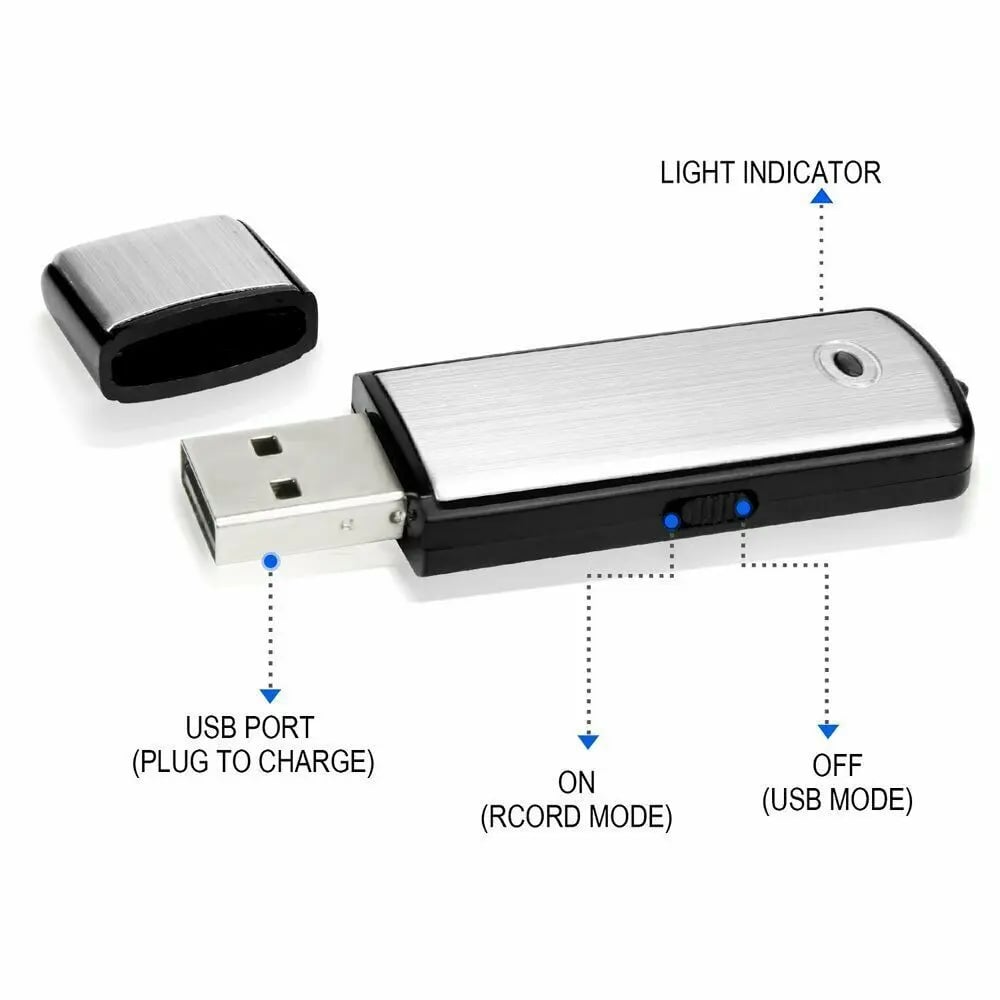 USB Flash Drive Voice Recorder 2-in-1 – Voice Activated