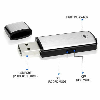 USB Flash Drive Voice Recorder 2-in-1 – Voice Activated