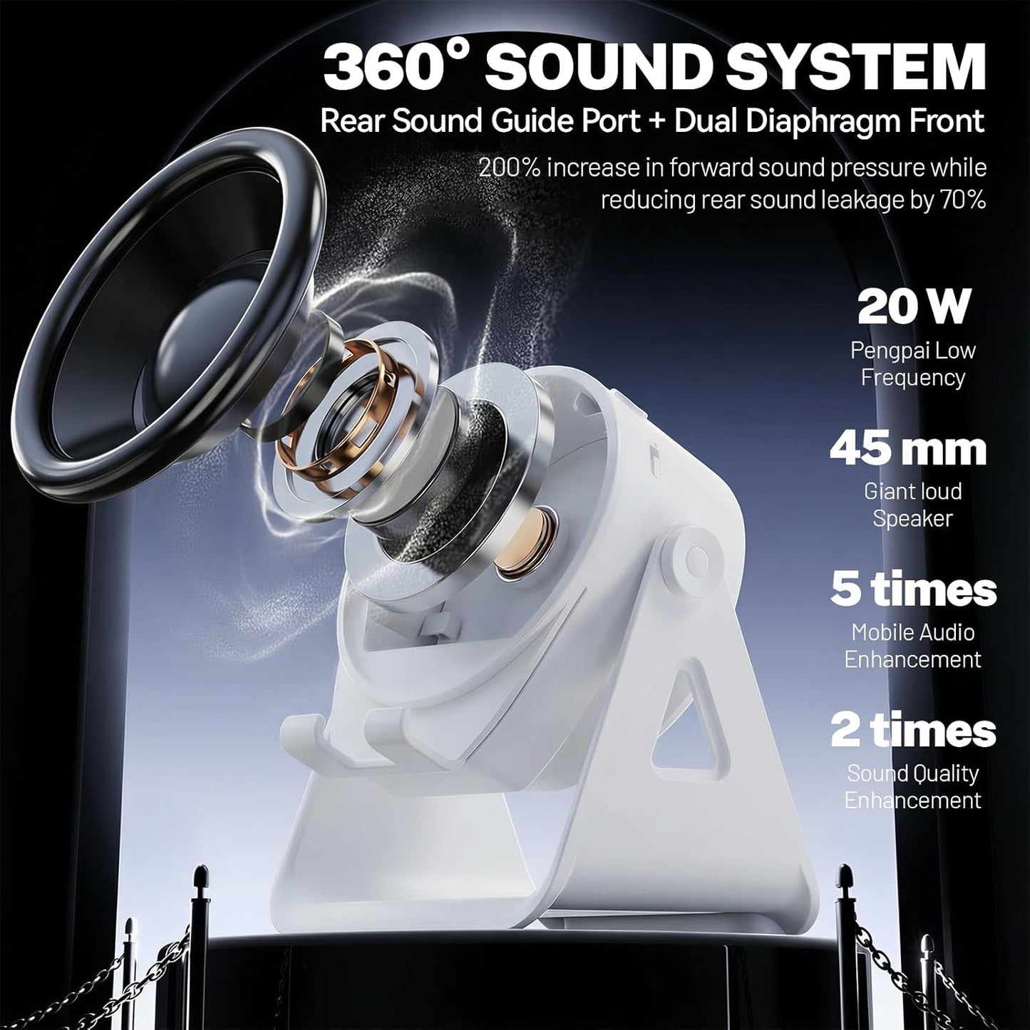 Wireless Induction Speaker with Adjustable Phone Stand