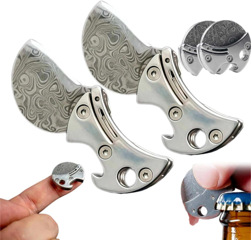 Damascus Steel & Titanium Micro Knife-2Pcs