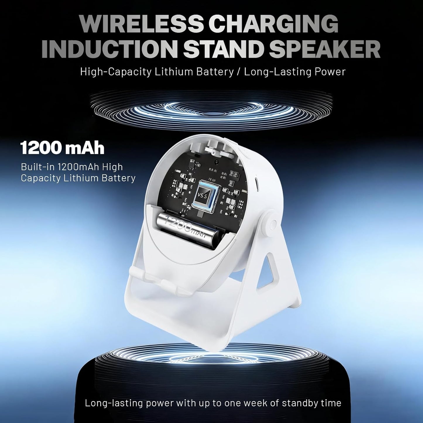 Wireless Induction Speaker with Adjustable Phone Stand
