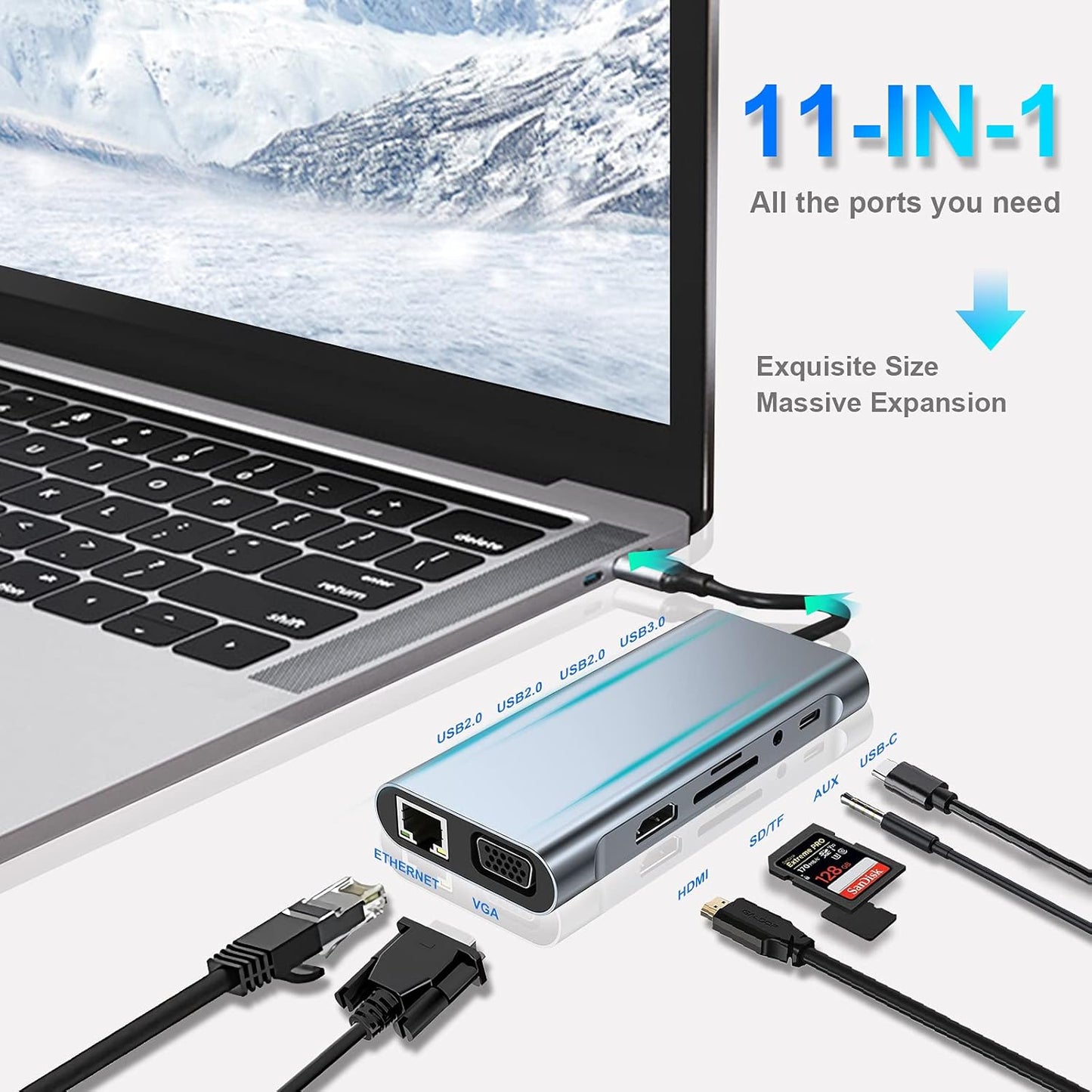 11-in-1 USB-C Laptop Docking Station & Adapter Hub