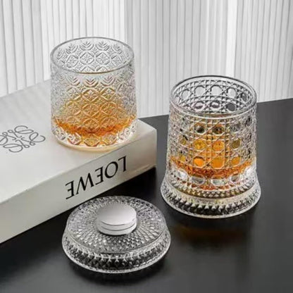 Rotating Whiskey Glass with LED Base – Unique Gift for Men & Home Bar