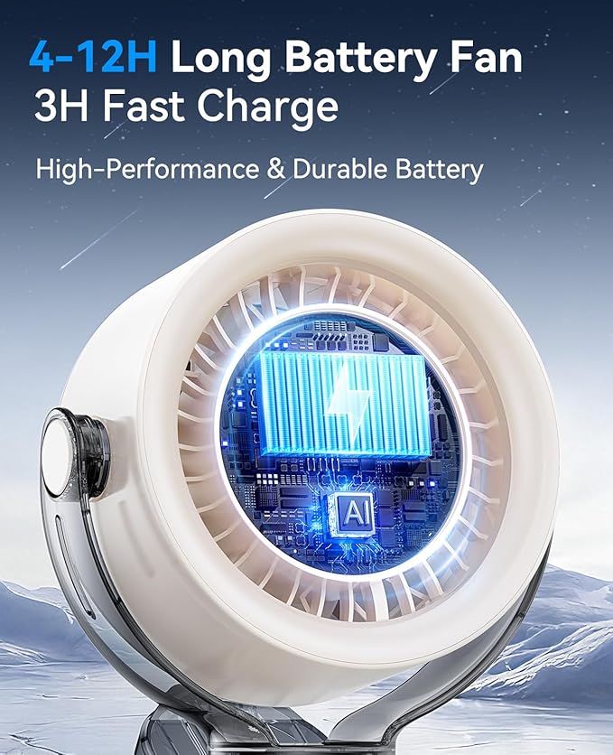 Rechargeable Portable Clip-on Fan