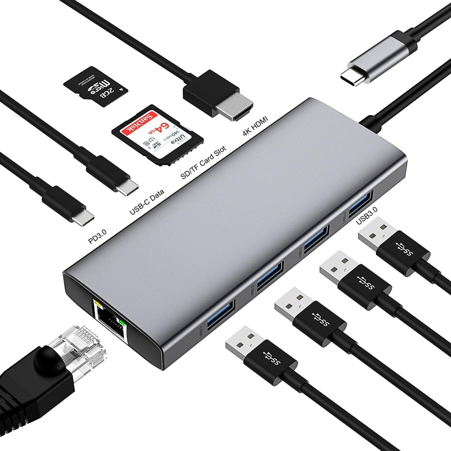 11-in-1 USB-C Laptop Docking Station & Adapter Hub