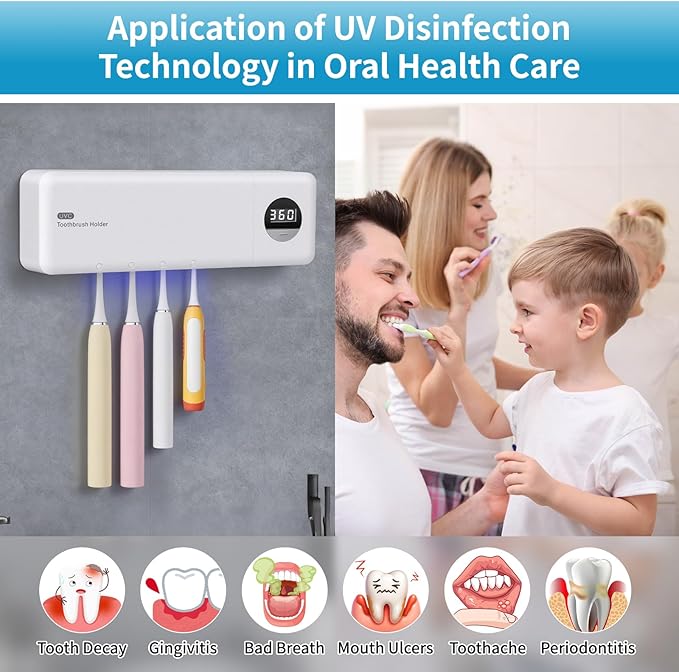Wall-Mounted UV Toothbrush Sanitizer