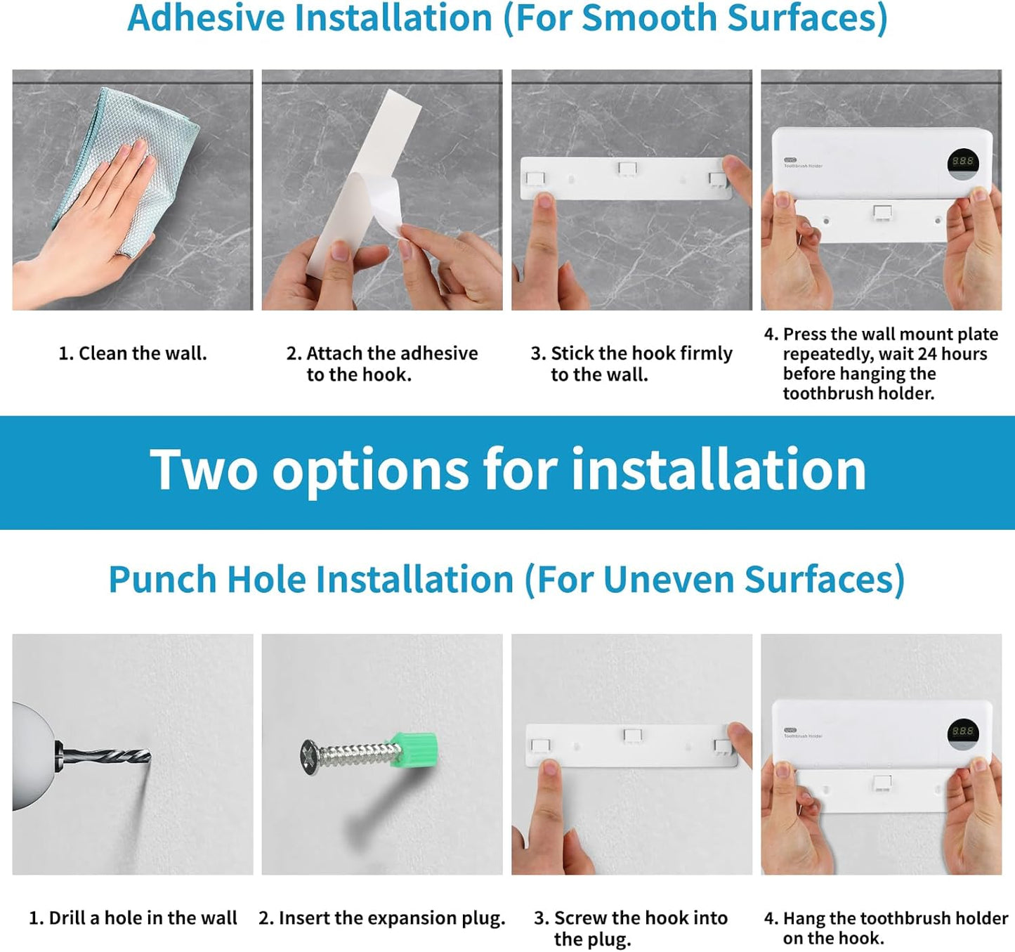 Wall-Mounted UV Toothbrush Sanitizer