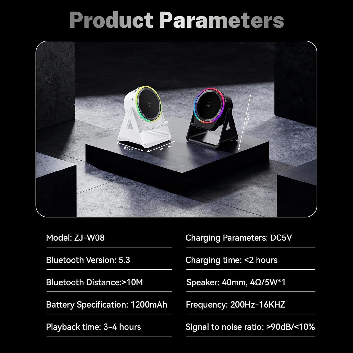Wireless Induction Speaker with Adjustable Phone Stand