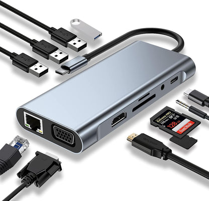 11-in-1 USB-C Laptop Docking Station & Adapter Hub