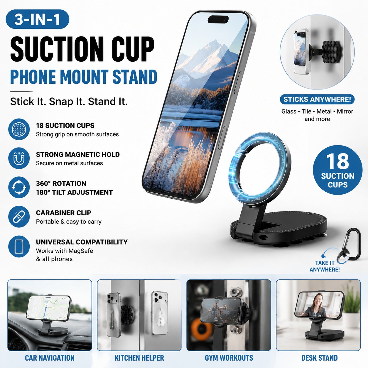 📱3-in-1 Magnetic Phone Mount -2 PCS