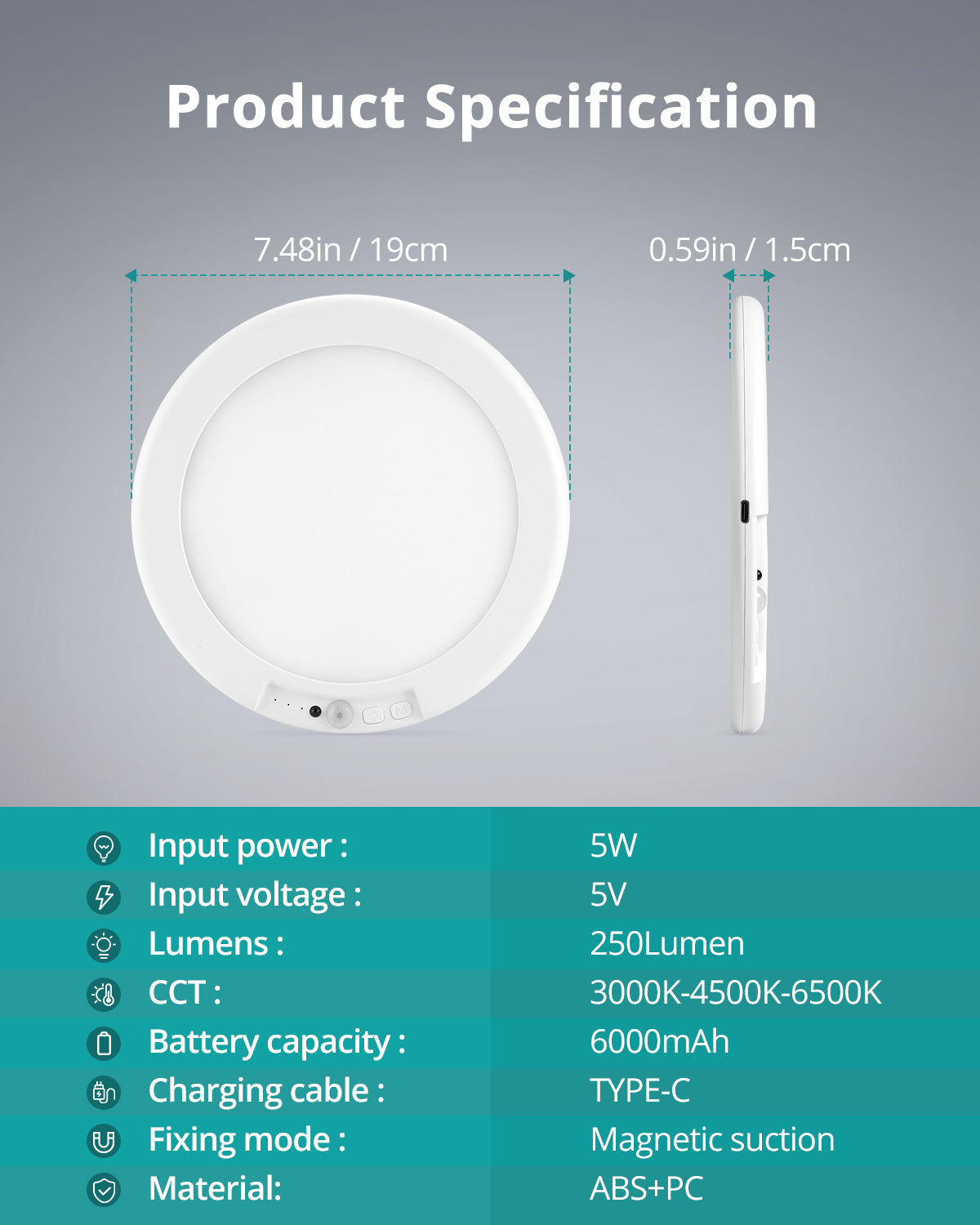 Round Sensor Light