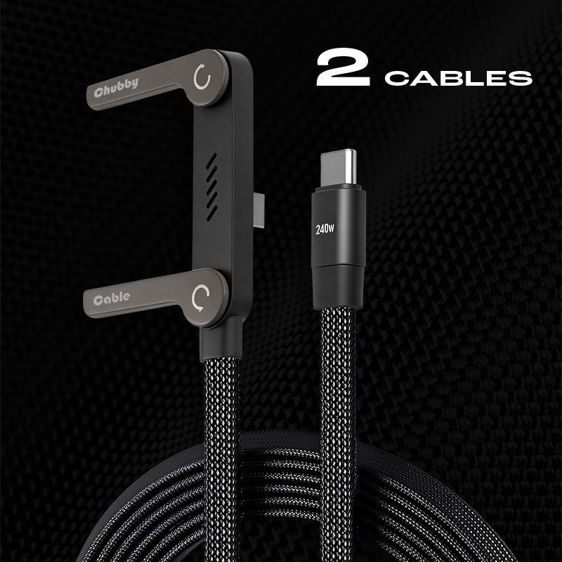 240W Braided Fast Charge Cable With Built-in Phone Stand