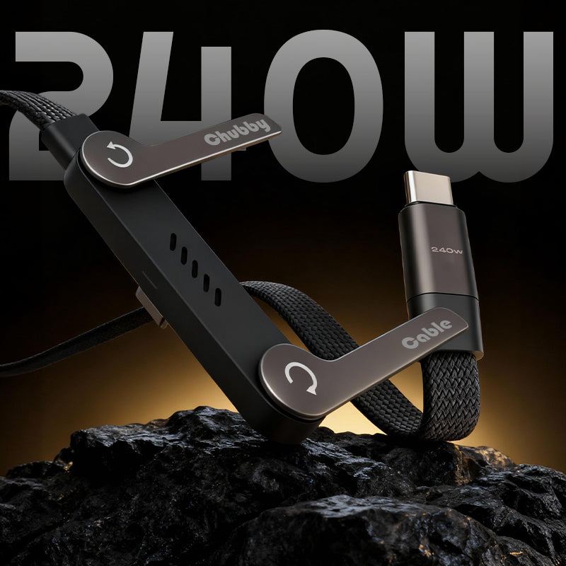 240W Braided Fast Charge Cable With Built-in Phone Stand