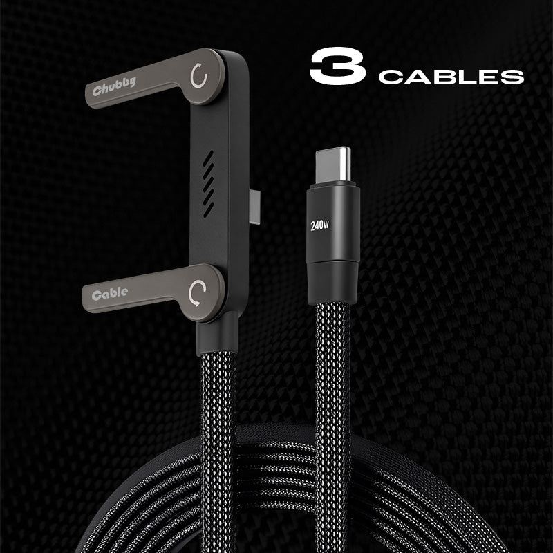 240W Braided Fast Charge Cable With Built-in Phone Stand