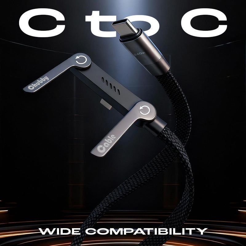 240W Braided Fast Charge Cable With Built-in Phone Stand