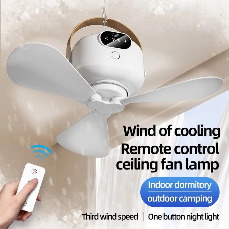 Rechargeable LED Ceiling Fan with Remote