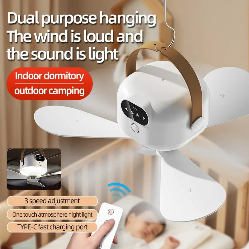 Rechargeable LED Ceiling Fan with Remote