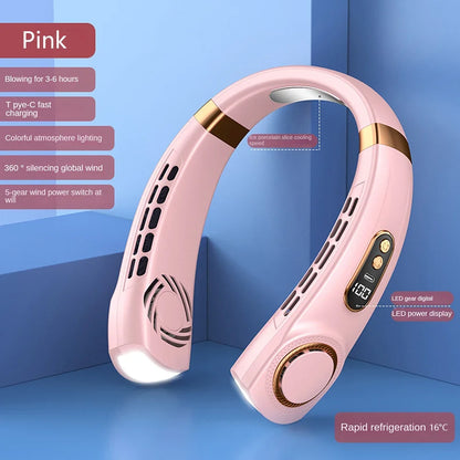 Ice Cooling Wearable Neck Fan USB Rechargeable