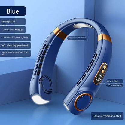 Ice Cooling Wearable Neck Fan USB Rechargeable