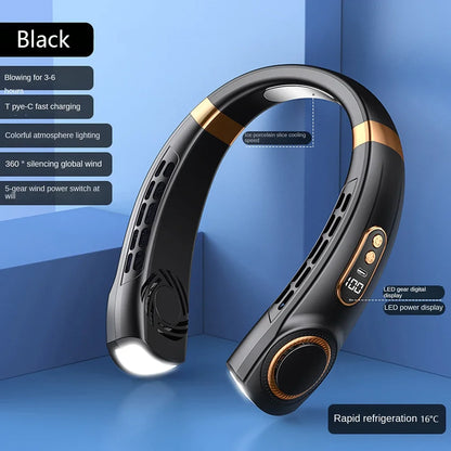 Ice Cooling Wearable Neck Fan USB Rechargeable