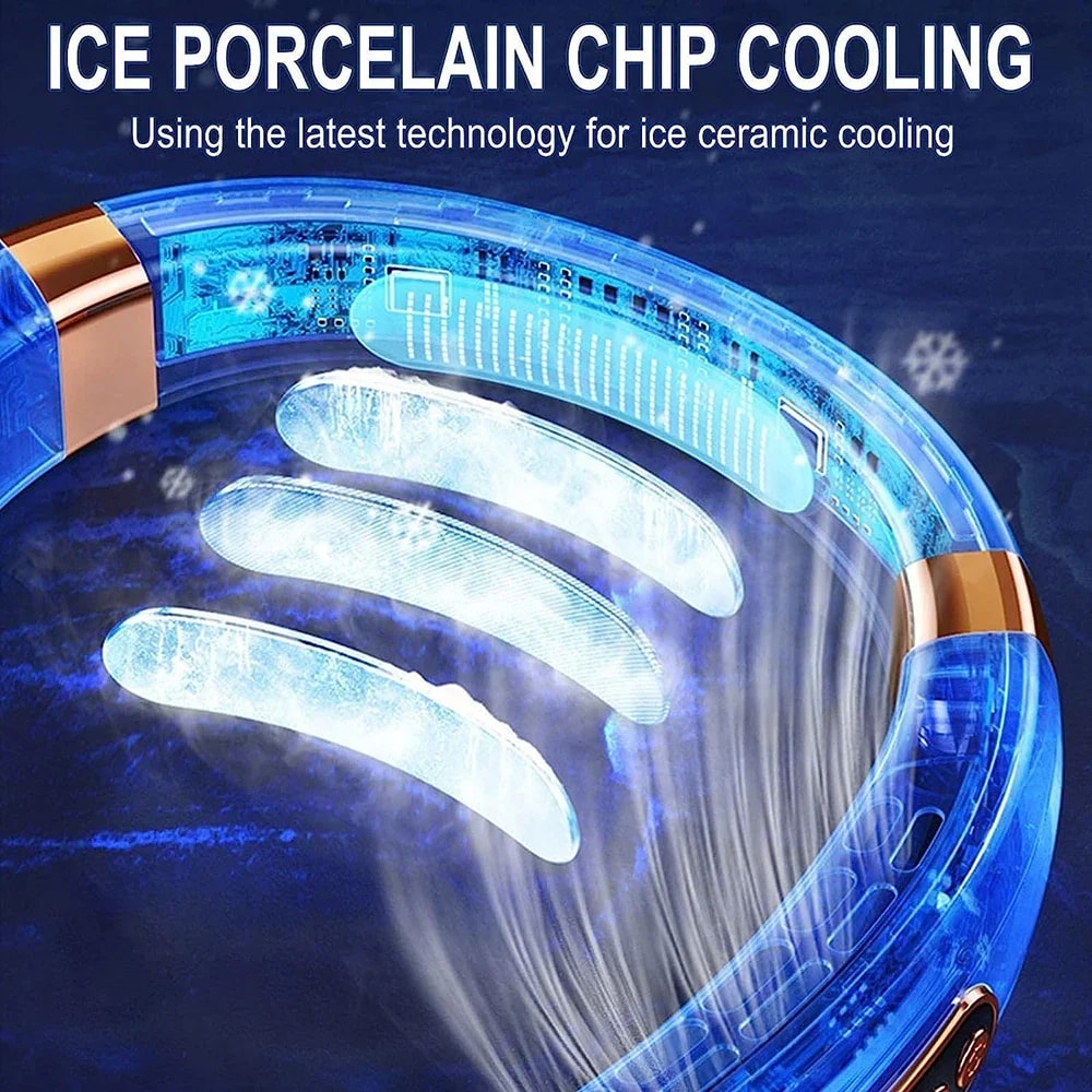 Ice Cooling Wearable Neck Fan USB Rechargeable