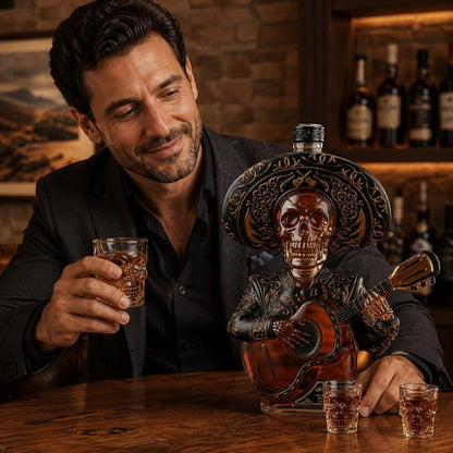Mariachi Skeleton Decanter Set