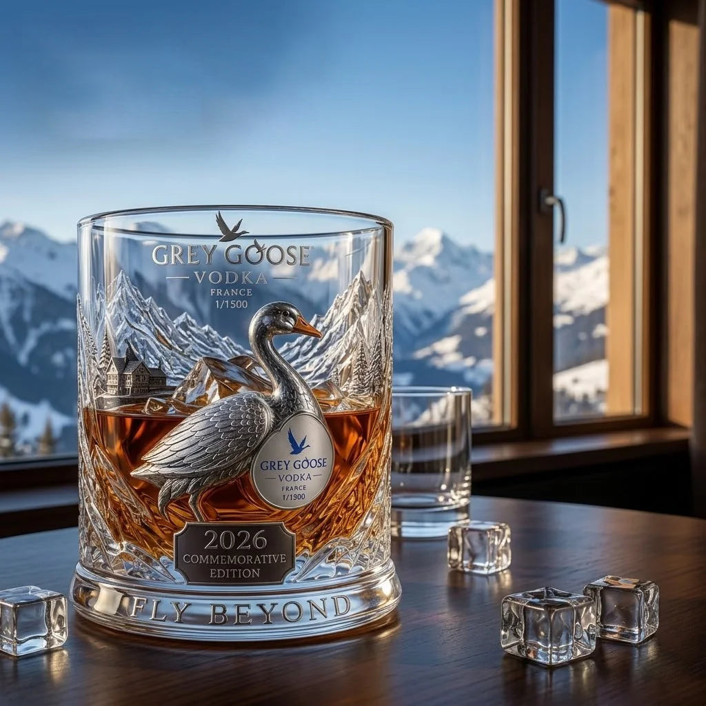 Grey Goose 2026 Commemorative Whiskey Glass for Home Bar Display