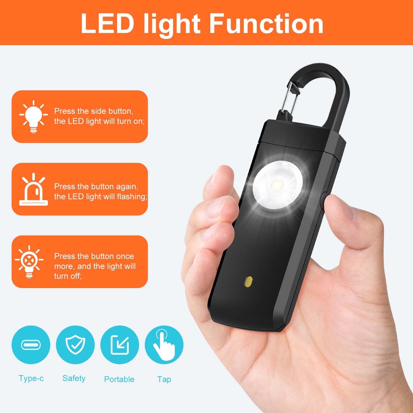 Keychain Rechargeable Personal Safety Alarm