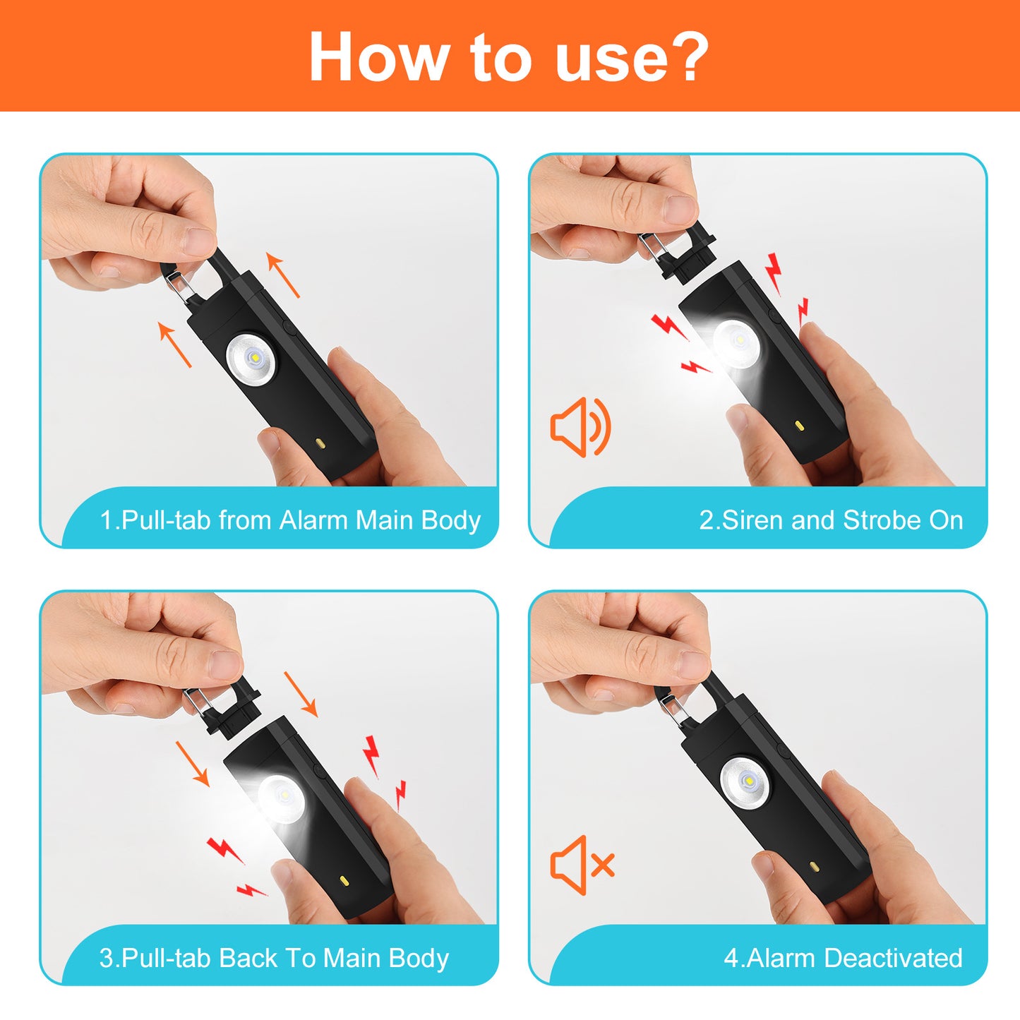 Keychain Rechargeable Personal Safety Alarm