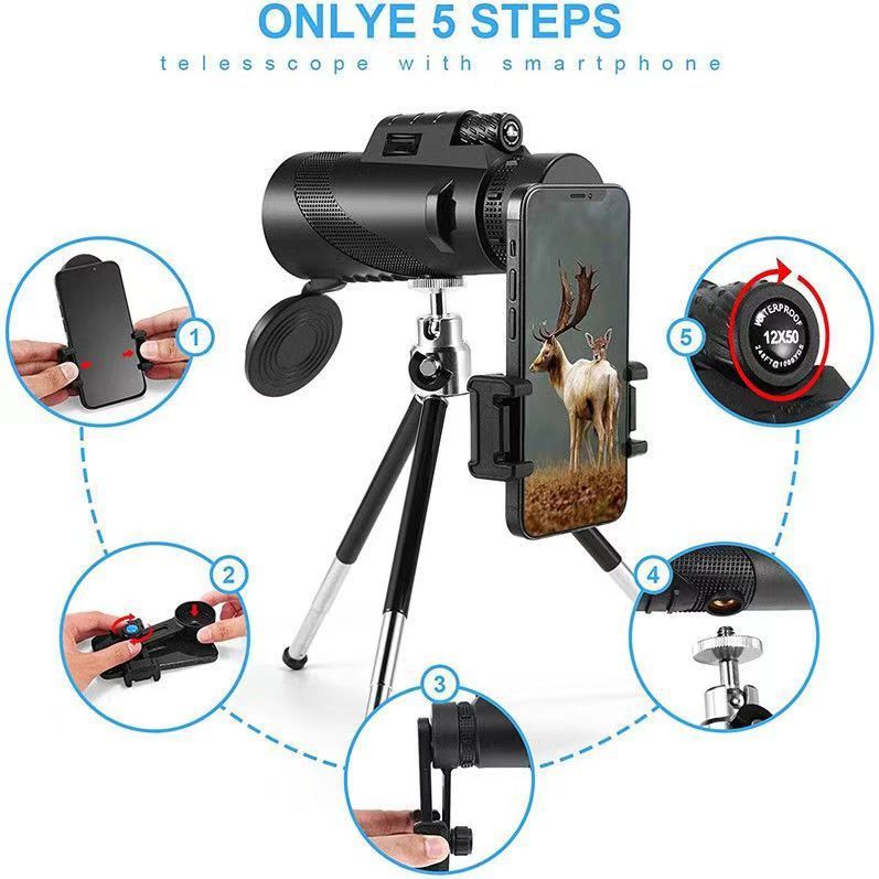 80x100 Telescope with Phone Clip and Tripod