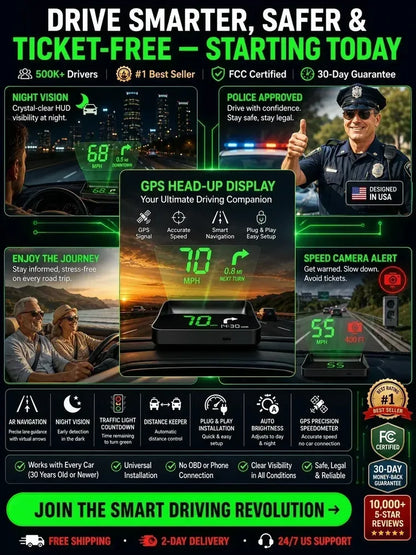 V9 GPS Car Head-Up Display – MPH - image 3