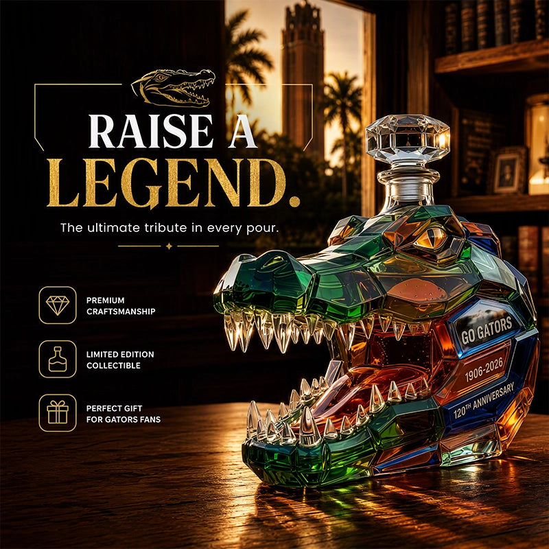Crocodile Head Glass Liquor Bottle