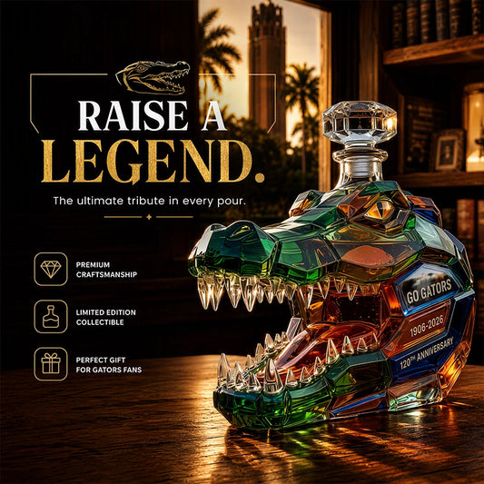 Crocodile Head Glass Liquor Bottle