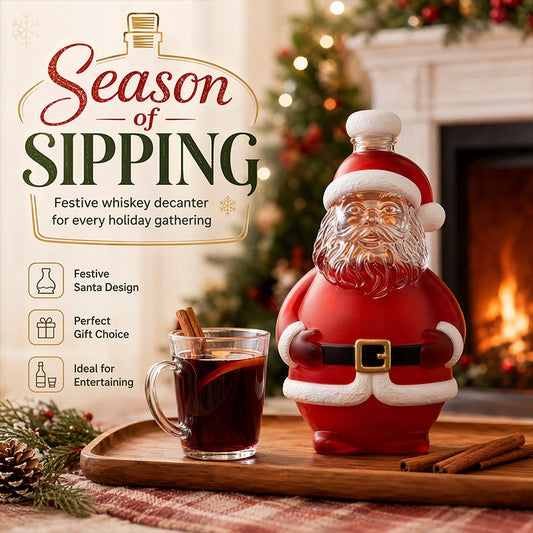Santa Claus Borosilicate Glass Liquor Bottle