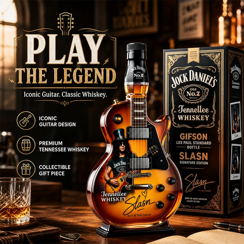 Guitar-Shaped Whiskey Decanter in Gift Box