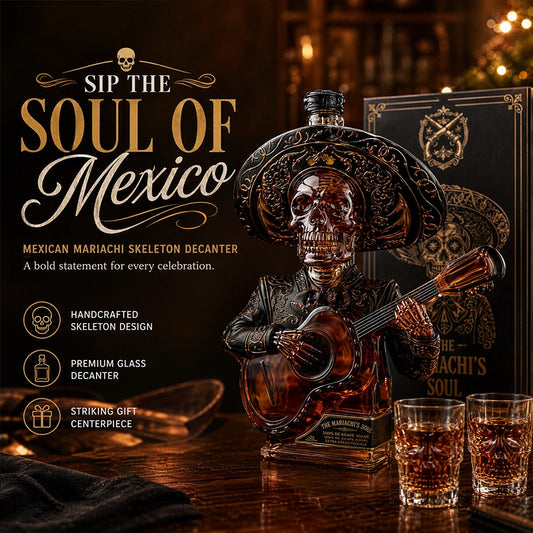 Mariachi Skeleton Decanter Set