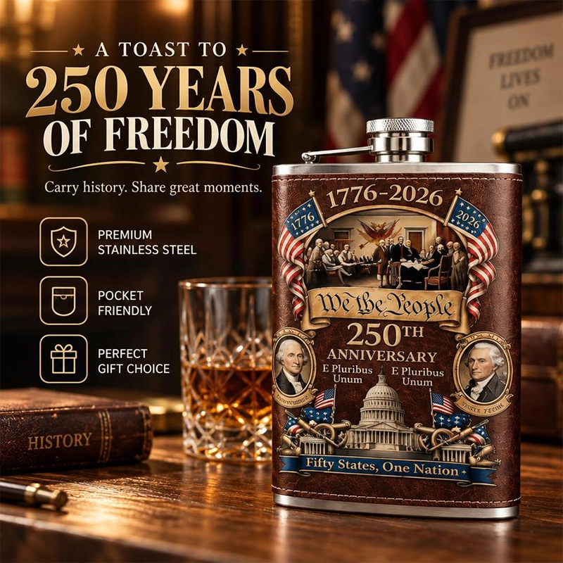 250th Anniversary Commemorative Whiskey Flask for Collectors