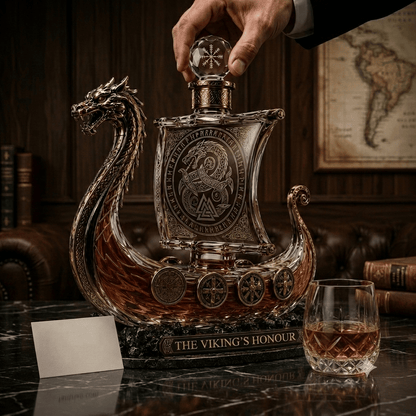 Viking Dragon Ship Glass Whiskey Decanter for Bold Home-Bar Displays – image 3